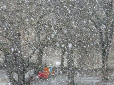 В снегопад затруднено движение на въезде в Волгоград со стороны трассы Р-228
