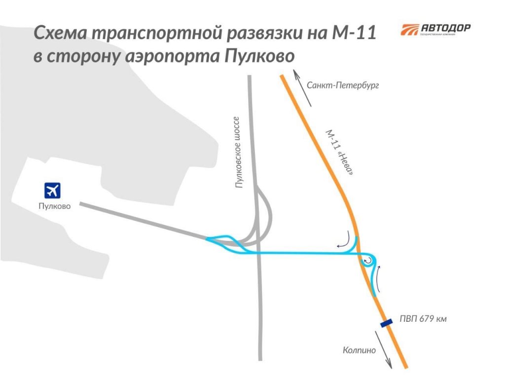 На трассе М-11 Нева в Петербурге построят развязку с выездом к аэропорту Пулково